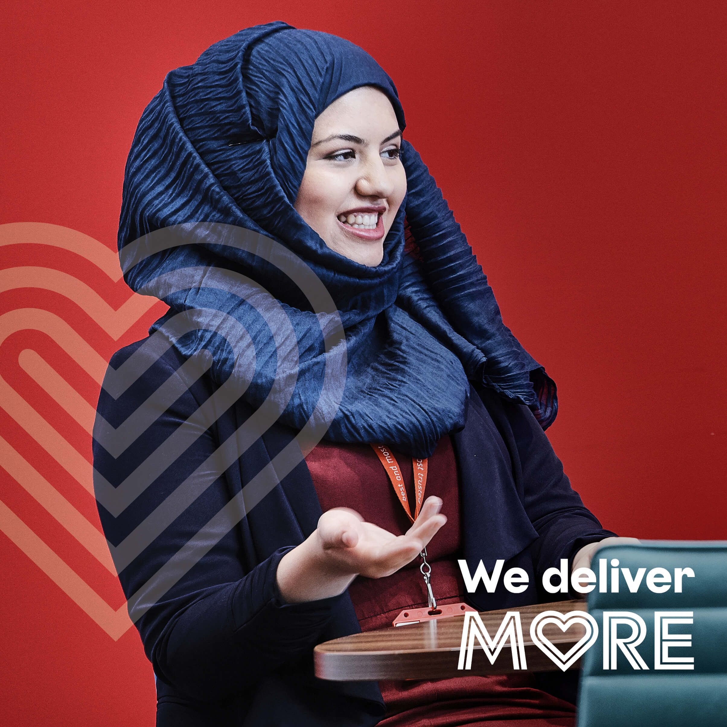 Royal Mail EVP campaign showing a woman wearing a hijab